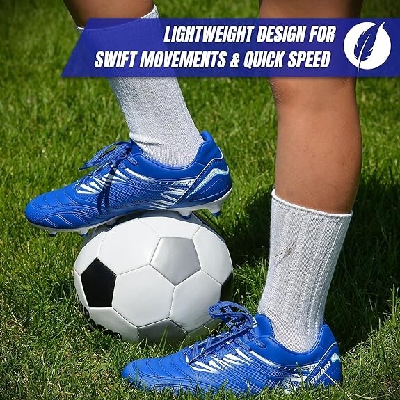 Vizari Valencia Adult Soccer Cleats, Size-10.5, Blue, VZSE93401M