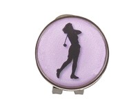 Magnetic Hat Clip And Lilac Lady Golfer Ball Marker By Mercia Golf. Magnetic Hat Clip And Lilac Lady Golfer Ball Marker By Mercia Golf.
