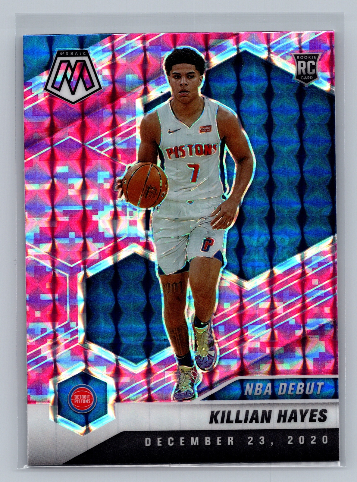 Killian Hayes 2020-21 Panini Mosaic #270 Mosaic Camo Pink Detroit Pistons Rookie