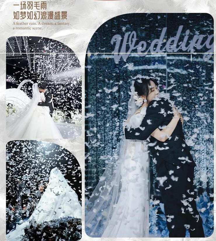 Confetti Feather Cannon 16 Inch Streamer party Hand-twist White Feather Cannon - Image 3 of 4