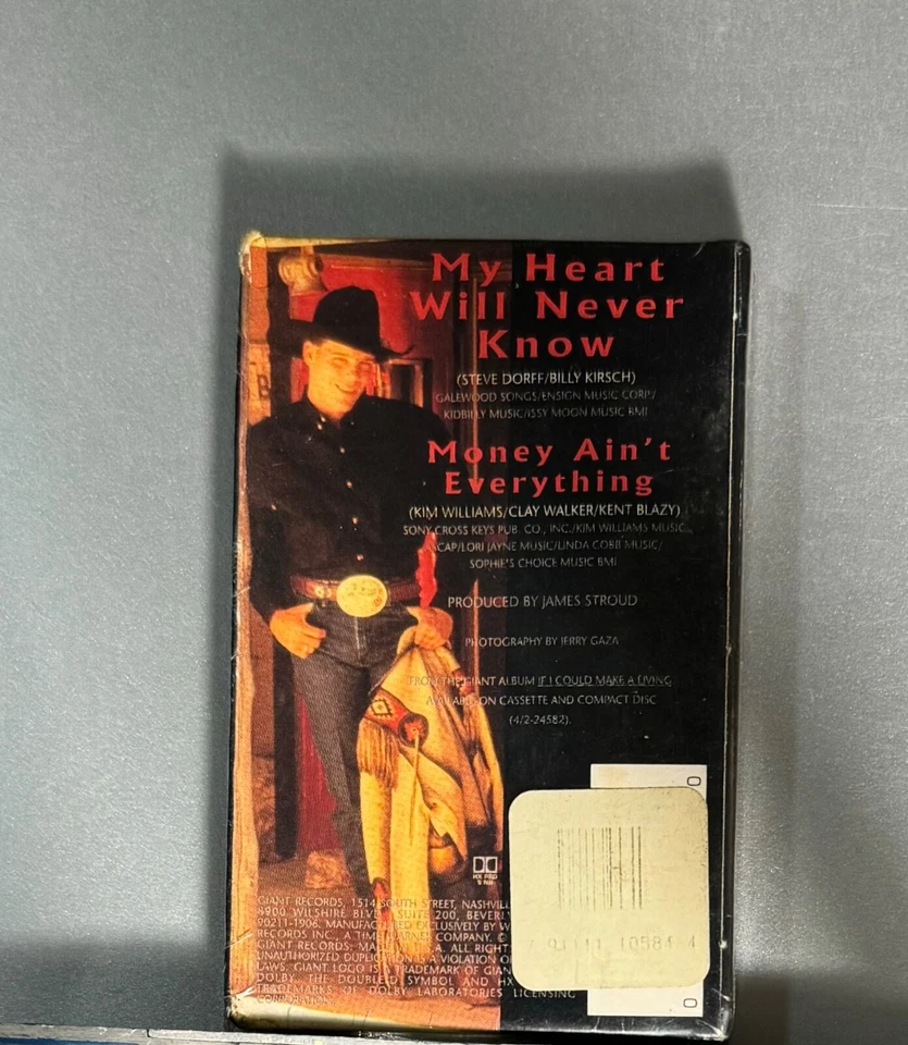 My Heart Will Never Know [Single] by Clay Walker (Cassette, Apr-1995, Giant... - Image 2 of 2