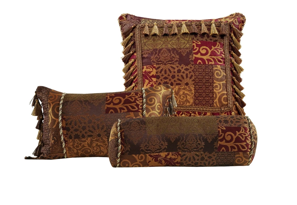 Amelia 9-Piece Rustic Jacquard Woven Floral Patchwork Comforter Bedding Set - Image 3 of 4