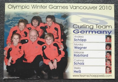 B171 Curling Team Germany Olympic Winter Games Vancouver 2010 Autogrammkarte