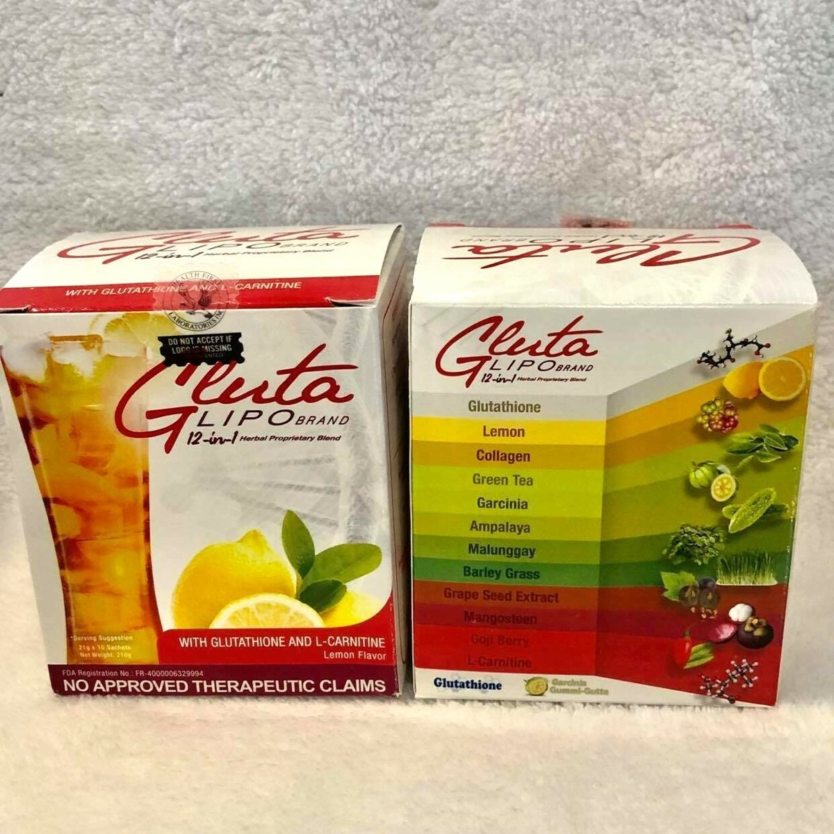 glutathion lemon juice 2x Gluta Lipo Juice Detox Slimming Whitening Anti-Aging Lemon Flavor  20-Sachets
