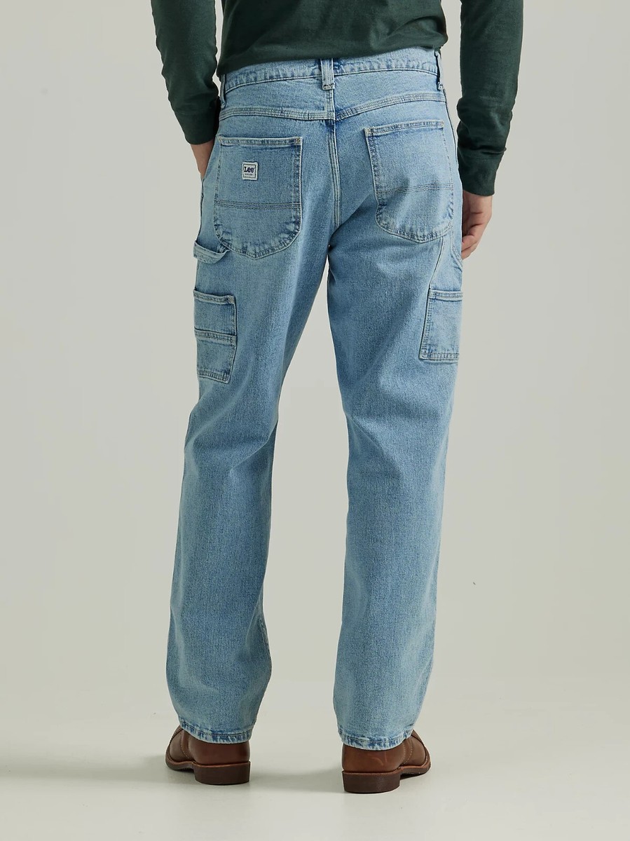 Lee Mens Legendary Workwear Loose Fit Light Blue Wash Flex Denim