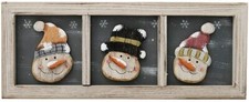 Wood Snowman Wall Decor Hanging Christmas Sign, Rustic Christmas Snowman