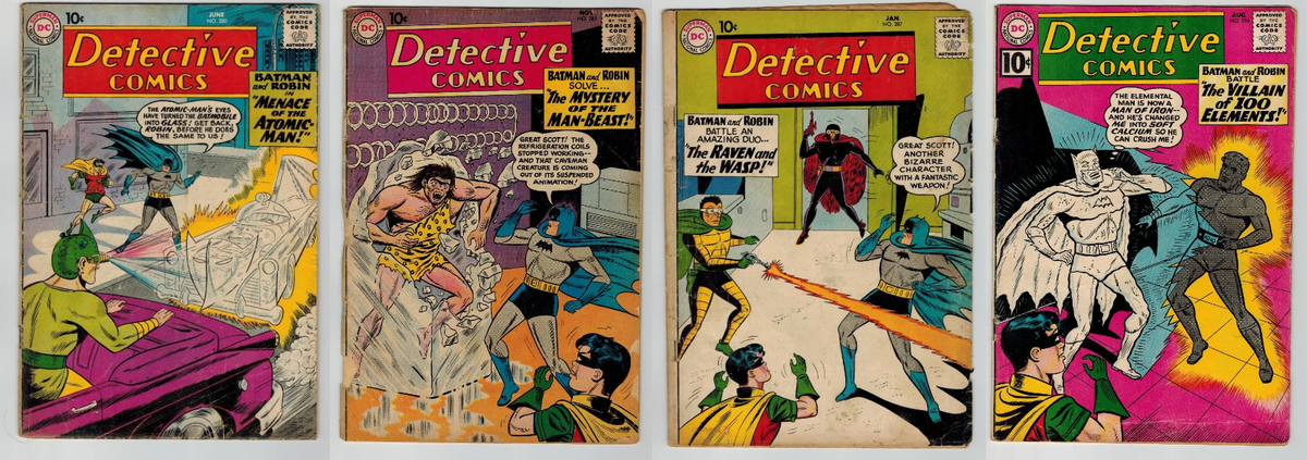 ブライテスト・デイ　DCコミックス　アメコミ 洋書 1960-1961 BATMAN DETECTIVE COMICS #280, 285, 287, 294 SILVER AGE