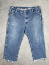 Vintage Dickies Baggy Dungaree Carpenter Mens 40x26 Blue Denim Wide Leg Fray Y2K