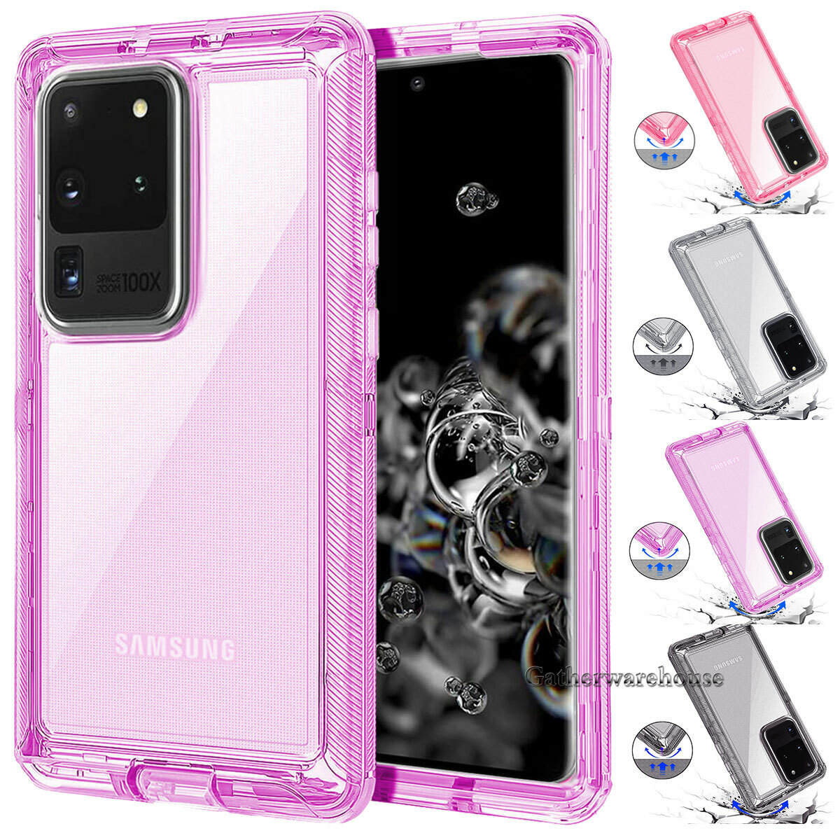 For Samsung Galaxy S20 Ultra S20 Plus Transparent Clear Crystal Phone Case  Cover - Main Image