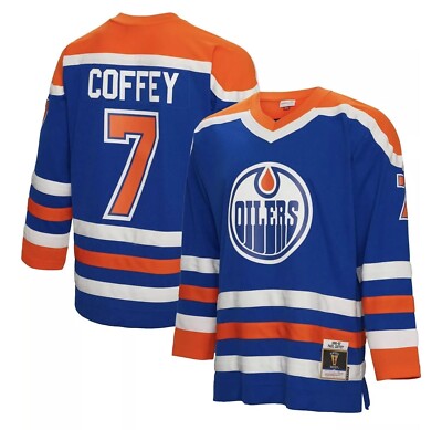 Mitchell & Ness Edmonton Oilers #7 Blue Line Hockey Jersey New
