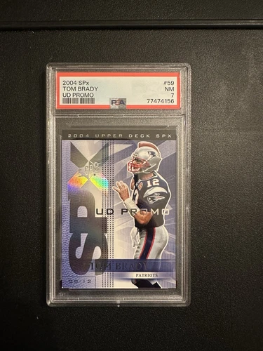 2004 upper deck SPx #59 tom brady; rare UD promo PSA 7  (POP 1, ONLY 8 HIGHER)