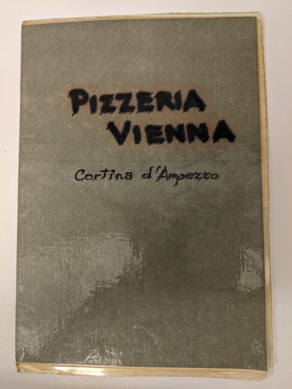 PIzzeria Vienna Menu - Cortina d'Ampezzo, Italy (~80s)