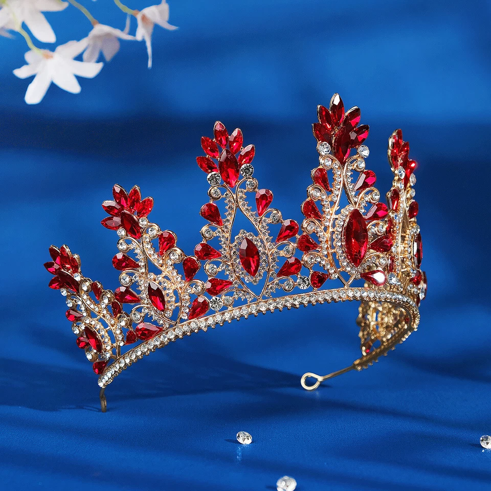 Sposa Corona Strass Matrimonio Regina Princess Copricapo Gioielli Tiare Vintage - Immagine 4 di 4