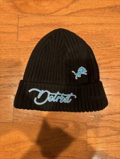 Detriot Lions Pro Standard Black Winter Beanie 100% Polyester Machine Washable