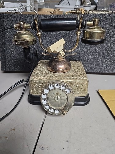Vtg French Victorian Style Rotary Phone Works But Needs A Wire Replaced  - Picture 1 of 13