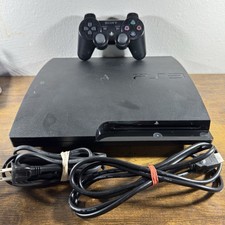 Sony PlayStation 3 PS3 Slim Console 160GB 3001A w/Controller  Cables Working 