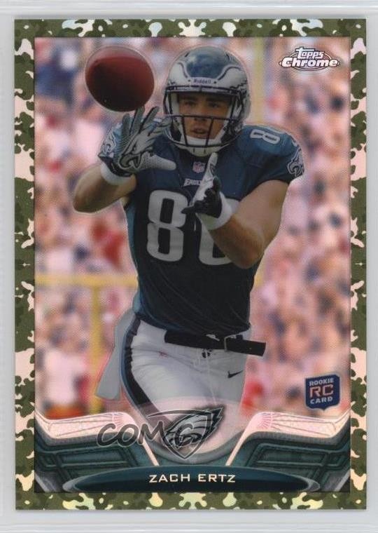 2013 Topps Chrome Military Refractor 188/499 Zach Ertz #76 Rookie RC 5m2