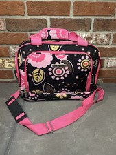 Rockland pink flowered laptop carrying case Handle Shoulder Strap