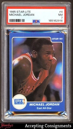1985 Star Lite All-Stars #4 Michael Jordan RC Rookie PSA 7 NM BULLS HOF