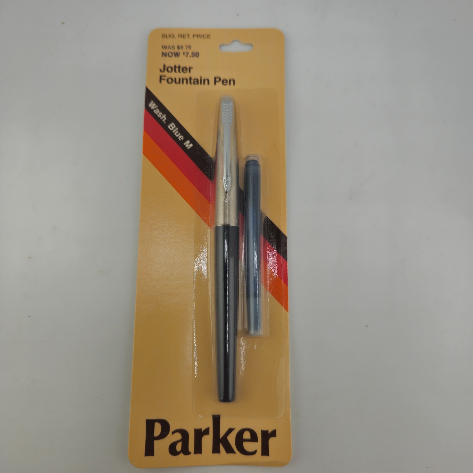 Parker Jotter Fountain Pen Black Medium Stainless Cap Classic Cartridge Writer