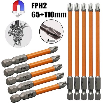 5pcs Strong Magnetic Special Slotted Cross Screwdriver Bit For Electrician FPH2