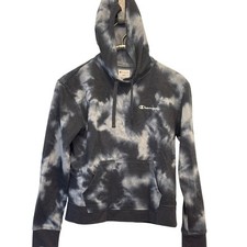 Cropped Champion tie-dye navy hoodie size small