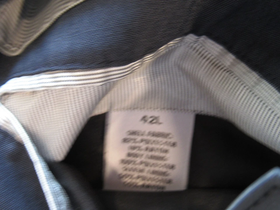 J. FERRAR Men's 42L 42 Long Blue Suit SLIM Fit Polyester Rayon Flat Frt 34 X 32 - Image 3 of 4