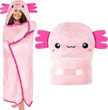 Wearable Hooded Blanket for Adults - Super Soft Warm Cozy Plush Flannel