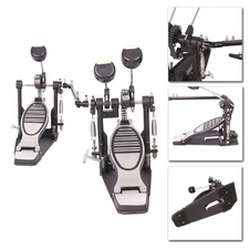 Double Bass Drum Pedal Double Chain Drive Music Kick Foot Percussion Adjustable
