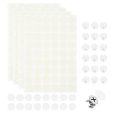 216Pcs Screw Hole Stickers and 200Pcs 11mm Screw Cover Caps, White