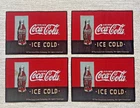 Drink Coca Cola Ice Cold Set of 4 Cloth Table Placemats Red Vtg Coke Ad ~18”x13”