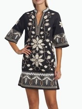 Figue Lynne Floral Embroidered Cotton Dress