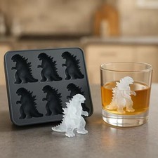 2025 New 3D-Godzilla Ice Mold 6 Grid Silicone Ice Cube Film Ice cube mold