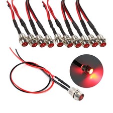 10x Car Boat Led Indicator Lights Red 12v 1.8w Pilot Dash Panel Warning Lamp 8mm 10x Car Boat Led Indicator Lights Red 12v 1.8w Pilot Dash Panel Warning Lamp 8mm