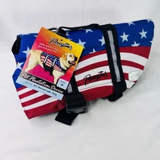 Pawz Pet Products Nylon Dog Life Jacket Medium Flag