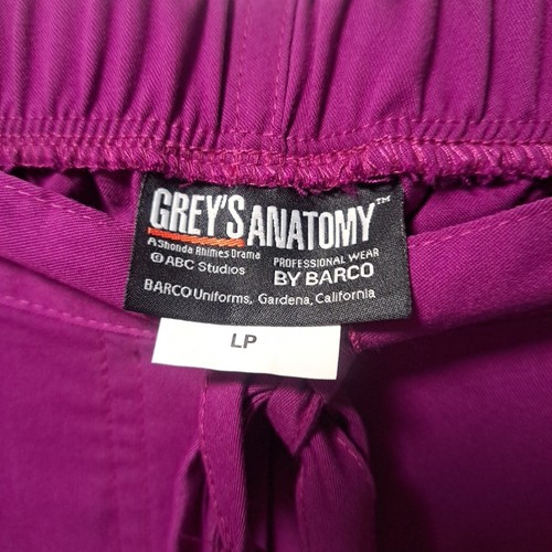 Grey's Anatomy Barco Arclux Size PL Purple Scrub Pants Bottoms 5-Pocket - Picture 2 of 12