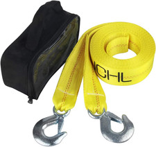 2x20 Heavy Duty Tow Strap With Hooks 20000 Lb Recovery Truck Suv