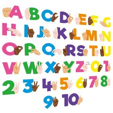37 Pcs ASL Alphabet Line Bulletin Board Set,Bright Color