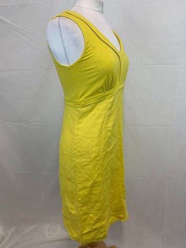 Boden Lemon Yellow Ladies Jersey & Linen Summer Dress - Size 12R - Picture 3 of 4