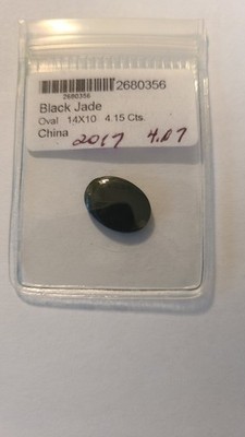 Black Jade Oval Cut Cabochon Gemstone 14x10mm 4.15cts 1pc