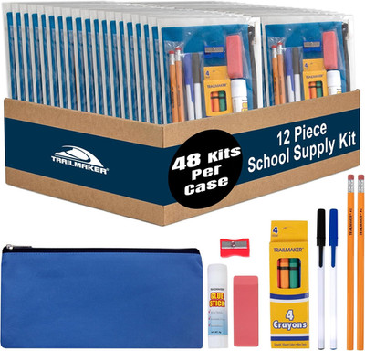 (48 Pack) Bulk School Supply Kits for Kids   12 Pieces per Kit, Individually Pac