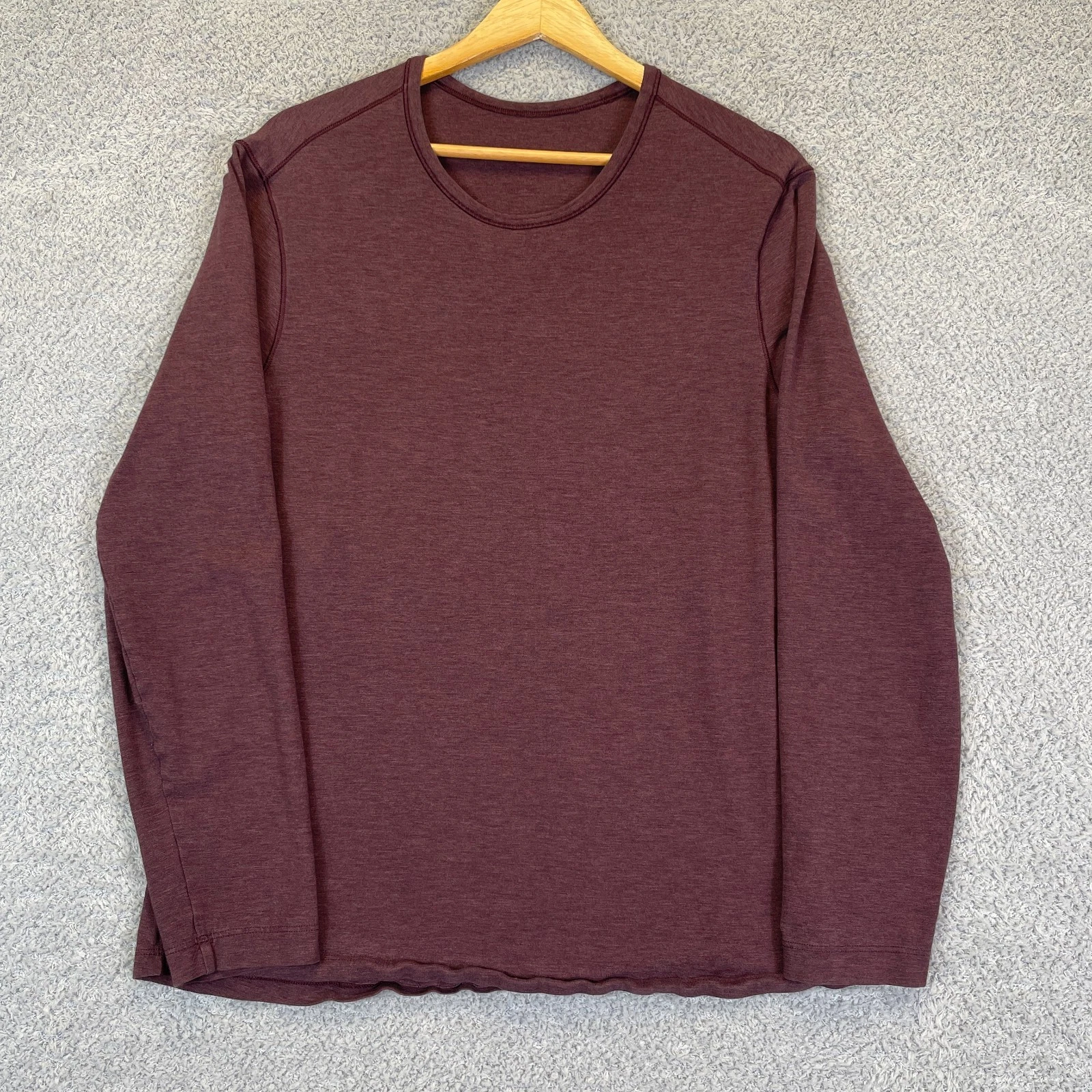 Lululemon The Fundamental Long Sleeve Shirt Men's Medium Red Lightweight