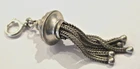 SILVER VINTAGE CHARM BRACELET CHARM ALBERTINA OR CHATELEINE TASSLE ON BOLT RING