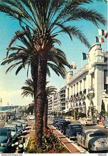 Postcard - automobiles - Nice - Promenade des Anglais and Palais de la Médit