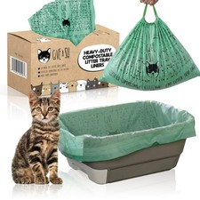 Home Compostable Cat Litter Box Liners, Jumbo XL 36  x 19  Drawstring - Extra...