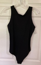 Aerie Smoothez Black Bodysuit Large Tank Racerback Thong Seamless New