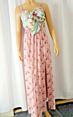 BAGLEY MISCHKA BELLE Dress Ollie Gown Model Long  2 pink floral print  NWT