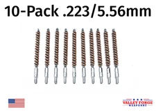 10pk Bronze Gun Cleaning Bore Brushes .22/.223/5.56mm Caliber Rifle
