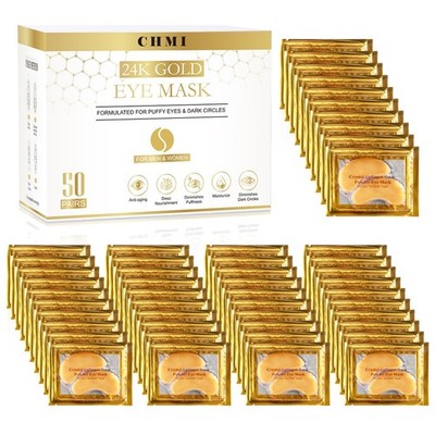 CHMI Under Eye Patches (50 Pairs) - 18 Ounce (Pack of 50), 24K Gold / 50Pairs 