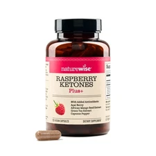 Raspberry Ketones Plus - 120 Capsules - w/ Green Tea, Cayenne, Acai - Vegan